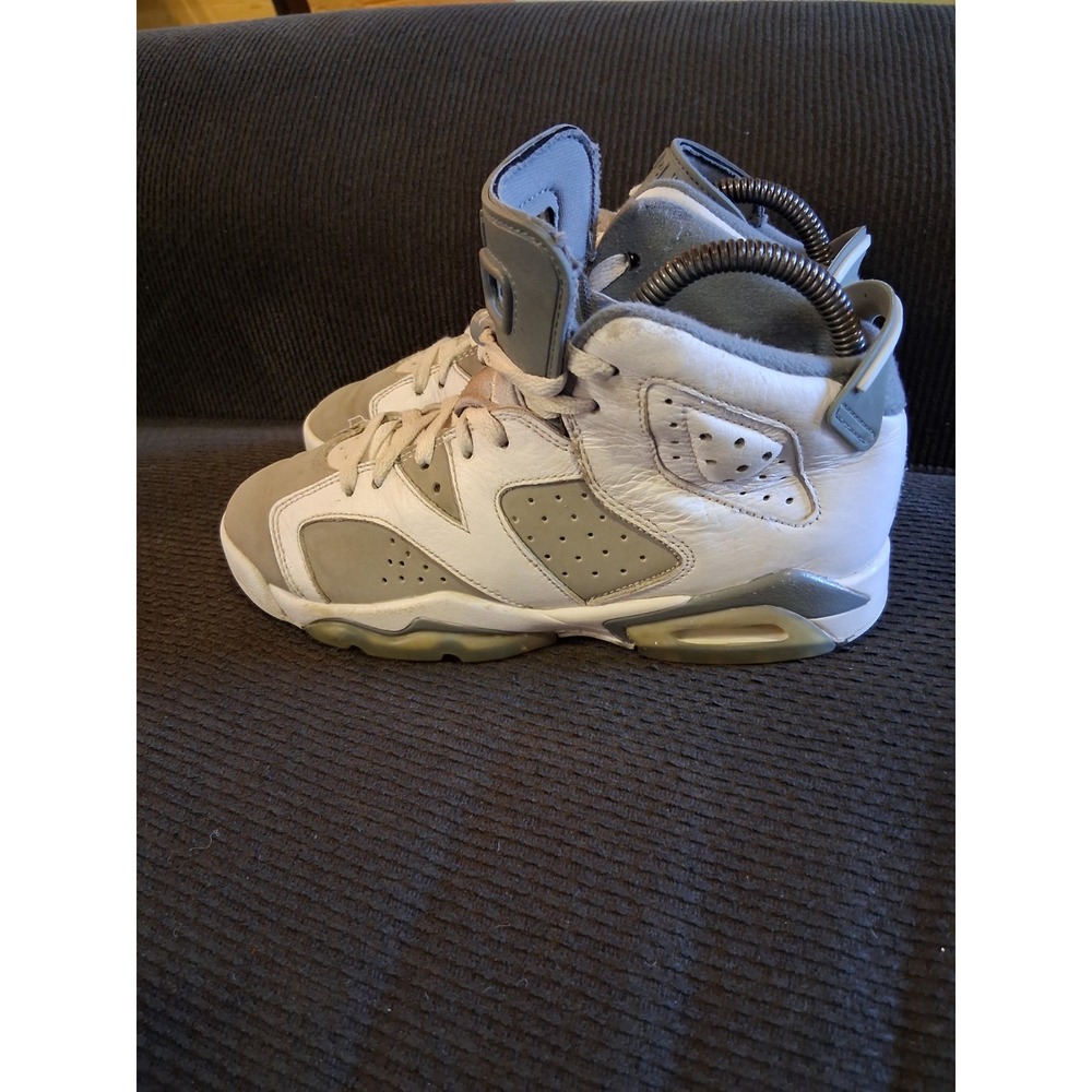 Nike Air Jordan 6 Retro Cool Medium Gray Sneakers Shoe 384665-100 Boy 4Y (Youth)